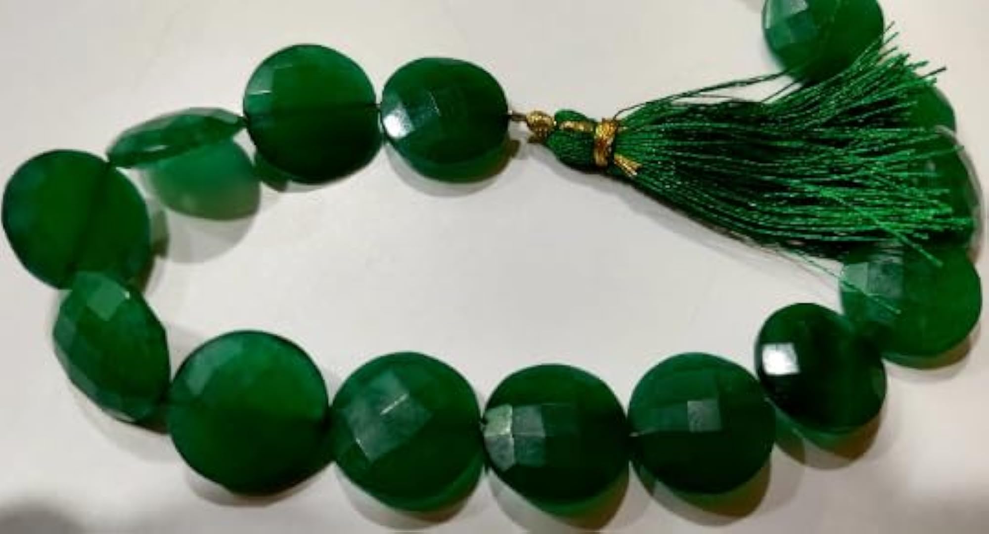 Emerald Round Coin Shape Briolette Beads